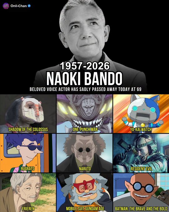 Naoki Bando – Death, Obituary – Japan – Veteran Voice Actor Passes Away at 69
